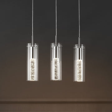 Mium Modern Style Iron/Crystal/Glass Integrated LED Linear Pendant - JONATHAN Y